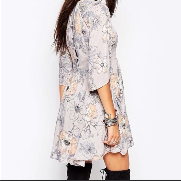 Free People Eyes On You Printed Dress in Navy Combo - Picture 9 of 14